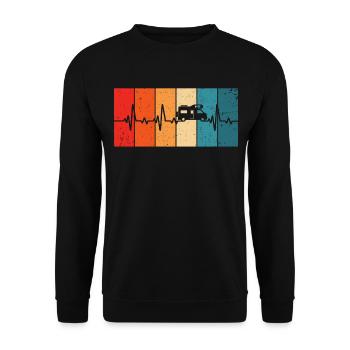 Camping rétro heartbeat camping-car camping - Sweat-shirt Unisexe - noir - Devant - Alina (178cm) & Michal (187cm)