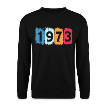 Retro 1973 t-shirt 73 vintage 1973 - Unisex Sweatshirt - black - Front - Alina (178cm) & Michal (187cm)
