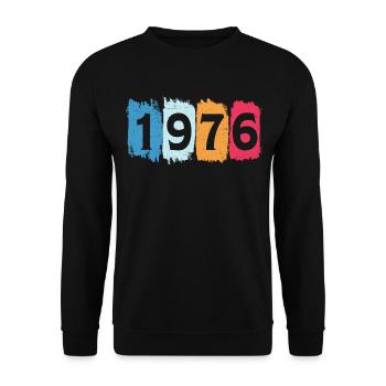 Retro 1976 t-shirt 76 vintage 1976 - Unisex Sweatshirt - black - Front - Alina (178cm) & Michal (187cm)