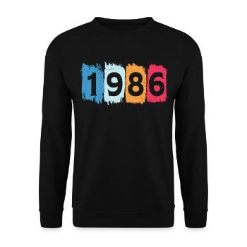 Retro 1986 t-shirt 86 vintage 1986 - Unisex Sweatshirt - black - Front - Alina (178cm) & Michal (187cm)