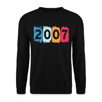 Retro 2007 t-shirt 07 vintage 2007 - Unisex Sweatshirt - black - Front - Alina (178cm) & Michal (187cm)