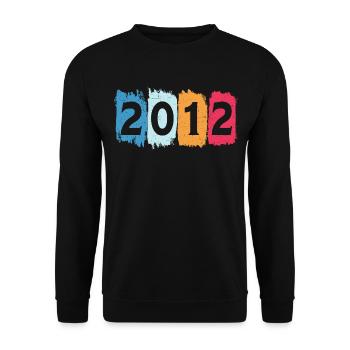 Retro 2012 t-shirt 12 vintage 2012 - Unisex Pullover - Schwarz - Vorne - Alina (178cm) & Michal (187cm)
