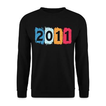T-shirt rétro 2011 11 millésime 2011 - Sweat-shirt Unisexe - noir - Devant - Alina (178cm) & Michal (187cm)