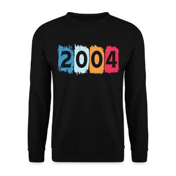 Retro 2004 t-shirt 04 vintage 2004 - Unisex Pullover - Schwarz - Vorne - Alina (178cm) & Michal (187cm)