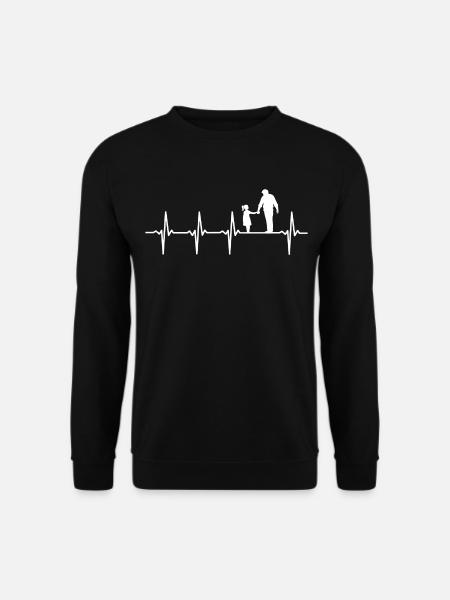 Vater und tochter Herzschlag Opa und Enkelin - Unisex Pullover - Schwarz
