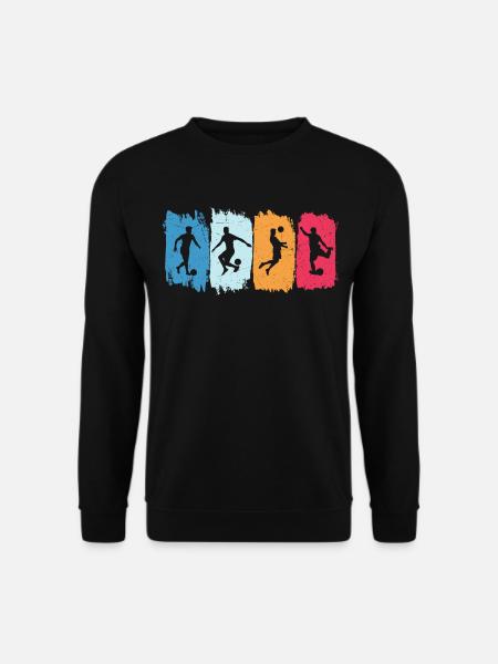 Fußball Fußballspieler Retro T-shirt Fußballer - Unisex Pullover - Schwarz