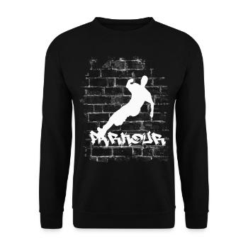 Parkour - Unisex Sweatshirt - black - Front - Alina (178cm) & Michal (187cm)