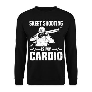Skeet Sprüche | Wurfscheiben Tontaube Geschenkidee - Unisex Pullover - Schwarz - Vorne - Alina (178cm) & Michal (187cm)