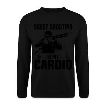 Skeets Schießen | Wurfscheibenschießen Geschenke - Unisex Pullover - Schwarz - Vorne - Alina (178cm) & Michal (187cm)