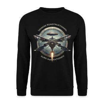 Konstruktion und Innovation - Unisex Pullover - Schwarz - Vorne - Alina (178cm) & Michal (187cm)