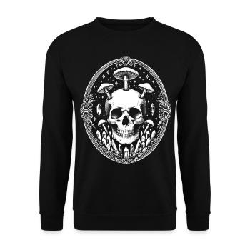 Totenkopf Barocke Kristalle - Unisex Pullover - Schwarz - Vorne - Alina (178cm) & Michal (187cm)