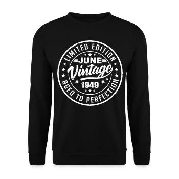 June 1949 Birthday Gift 1949 June 1949 Retro - Unisex Sweatshirt - black - Front - Alina (178cm) & Michal (187cm)