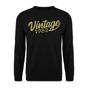 1982 Vintage 1982 Retro 1982 Birthday Gift - Unisex Sweatshirt - black - Front - Alina (178cm) & Michal (187cm)