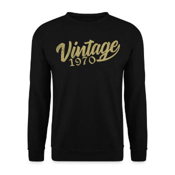 1970er Jahre Vintage 1970er Retro 1970er Jahre Geburtstagsgeschenk - Unisex Pullover - Schwarz - Vorne - Alina (178cm) & Michal (187cm)