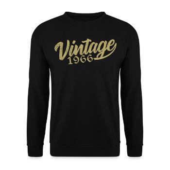 1966 Jahrgang 1966 Retro 1966 Geburtstagsgeschenk - Unisex Pullover - Schwarz - Vorne - Alina (178cm) & Michal (187cm)