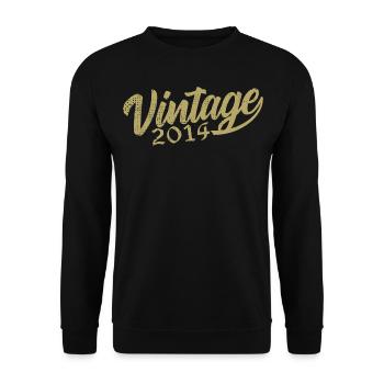 2014 Vintage 2014 Cadeau D'anniversaire 2014 Rétro - Sweat-shirt Unisexe - noir - Devant - Alina (178cm) & Michal (187cm)