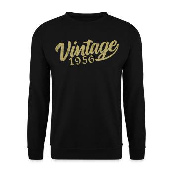 1956 Vintage 1956 Retro 1956 Birthday Gift - Unisex Sweatshirt - black - Front - Alina (178cm) & Michal (187cm)