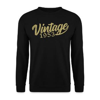 1953 Vintage 1953 Retro 1953 Birthday Gift - Unisex Sweatshirt - black - Front - Alina (178cm) & Michal (187cm)