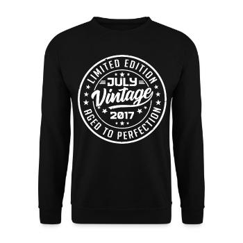 Made In July 2017 Vintage Anniversary 2017 - Unisex Sweatshirt - black - Front - Alina (178cm) & Michal (187cm)