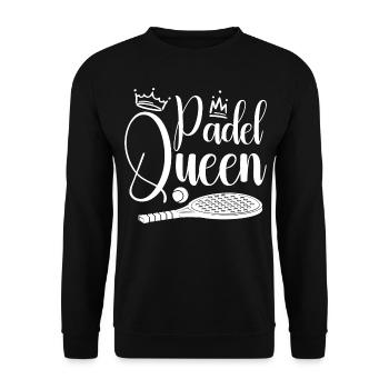 Women Padel Queen Padel Player Tennis Padelist - Unisex Sweatshirt - black - Front - Alina (178cm) & Michal (187cm)