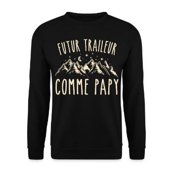 futur traileur cadeau garçon trail - Sweat-shirt Unisexe - noir - Devant - Alina (178cm) & Michal (187cm)