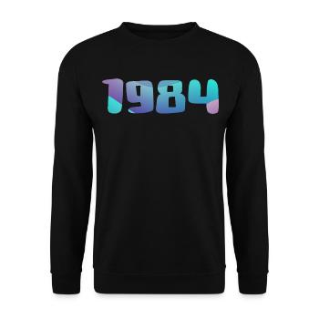 1984 Geburtstagsgeschenk Vintage 1984 Retro 1984 - Unisex Pullover - Schwarz - Vorne - Alina (178cm) & Michal (187cm)