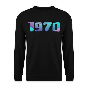 1970's Birthday Gift Vintage 1970's Retro 1970's - Unisex Sweatshirt - black - Front - Alina (178cm) & Michal (187cm)