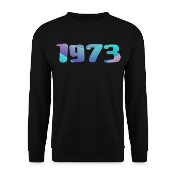1973 Geburtstagsgeschenk Jahrgang 1973 Retro 1973 - Unisex Pullover - Schwarz - Vorne - Alina (178cm) & Michal (187cm)