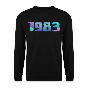 1983 Geburtstagsgeschenk Vintage 1983 Retro 1983 - Unisex Pullover - Schwarz - Vorne - Alina (178cm) & Michal (187cm)