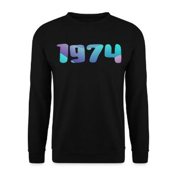 Cadeau Anniversaire 1974 Millésime 1974 Rétro 1974 - Sweat-shirt Unisexe - noir - Devant - Alina (178cm) & Michal (187cm)