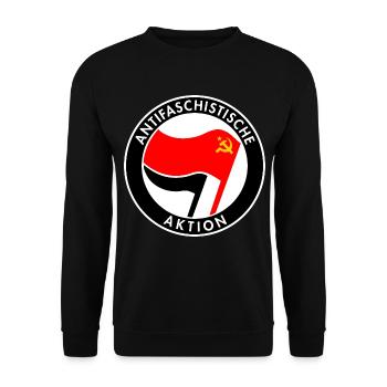 Logo Antifa - Marteau et faucille - Sweat-shirt Unisexe - noir - Devant - Alina (178cm) & Michal (187cm)