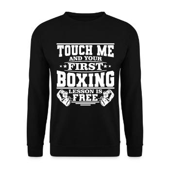 Boxe boxe disant cadeau - Sweat-shirt Unisexe - noir - Devant - Alina (178cm) & Michal (187cm)