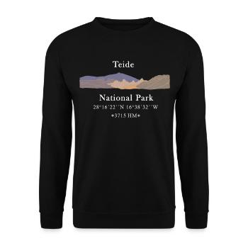 Volcano Teide National Park Tenerife Coordinates - Unisex Sweatshirt - black - Front - Alina (178cm) & Michal (187cm)