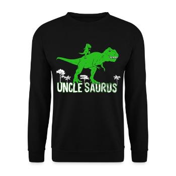 Unclesaurus Dinosaur Uncle Gift - Sweat-shirt Unisexe - noir - Devant - Alina (178cm) & Michal (187cm)