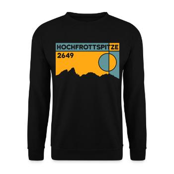 Hochfrottspitze Tour Bergtour Souvenir Andenken - Unisex Pullover - Schwarz - Vorne - Alina (178cm) & Michal (187cm)
