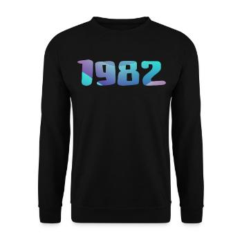 1982 Geburtstagsgeschenk Vintage 1982 Retro 1982 - Unisex Pullover - Schwarz - Vorne - Alina (178cm) & Michal (187cm)