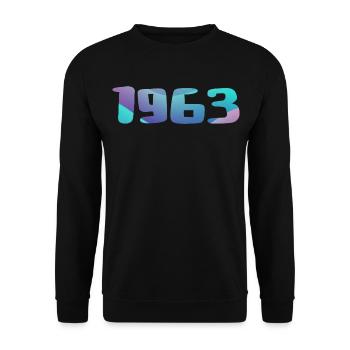 1963 Geburtstagsgeschenk Vintage 1963 Retro 1963 - Unisex Pullover - Schwarz - Vorne - Alina (178cm) & Michal (187cm)