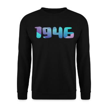1946 Birthday Gift Vintage 1946 Retro 1946 - Unisex Sweatshirt - black - Front - Alina (178cm) & Michal (187cm)