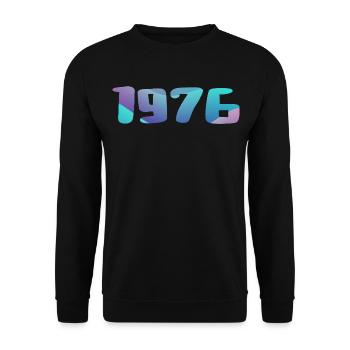 1976 Geburtstagsgeschenk Vintage 1976 Retro 1976 - Unisex Pullover - Schwarz - Vorne - Alina (178cm) & Michal (187cm)