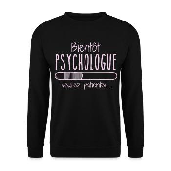 Métier Psychologue En Cours Bientôt Psychologue - Sweat-shirt Unisexe - noir - Devant - Alina (178cm) & Michal (187cm)