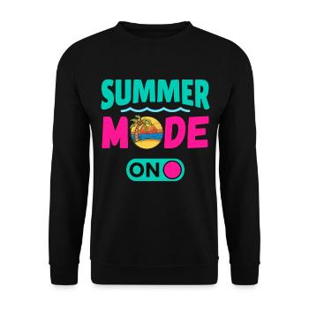 Sommermodus Ein - Unisex Pullover - Schwarz - Vorne - Alina (178cm) & Michal (187cm)