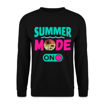 Sommermodus Ein - Unisex Pullover - Schwarz - Vorne - Alina (178cm) & Michal (187cm)