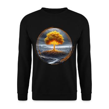 Goldener Baum - Unisex Pullover - Schwarz - Vorne - Alina (178cm) & Michal (187cm)