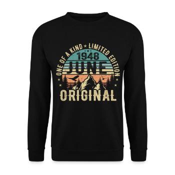 Légendaire depuis juin 1948 cadeau d’anniversaire 1948 - Sweat-shirt Unisexe - noir - Devant - Alina (178cm) & Michal (187cm)