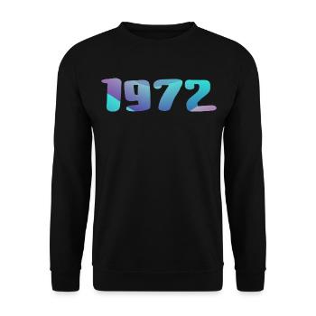 Cadeau Anniversaire 1972 Millésime 1972 Rétro 1972 - Sweat-shirt Unisexe - noir - Devant - Alina (178cm) & Michal (187cm)