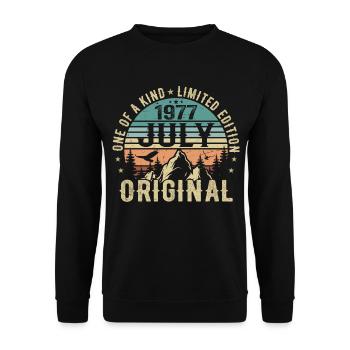 Anniversaire de juillet 1977 Cadeau d'anniversaire de juillet 1977 - Sweat-shirt Unisexe - noir - Devant - Alina (178cm) & Michal (187cm)