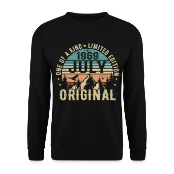 Anniversaire de juillet 1969 Cadeau d'anniversaire de juillet 1969 - Sweat-shirt Unisexe - noir - Devant - Alina (178cm) & Michal (187cm)