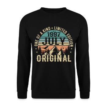 Anniversaire de juillet 1997 Cadeau d’anniversaire de juillet 1997 - Sweat-shirt Unisexe - noir - Devant - Alina (178cm) & Michal (187cm)