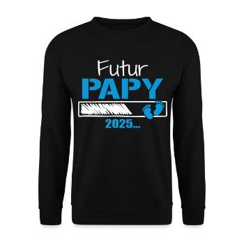 Zukünftiger Opa 2025 Geschenk, der bald Opa sein wird - Unisex Pullover - Schwarz - Vorne - Alina (178cm) & Michal (187cm)