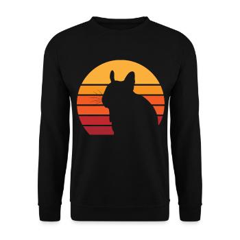 DEGUS | Vintage sun | Retro gift - Unisex Sweatshirt - black - Front - Alina (178cm) & Michal (187cm)